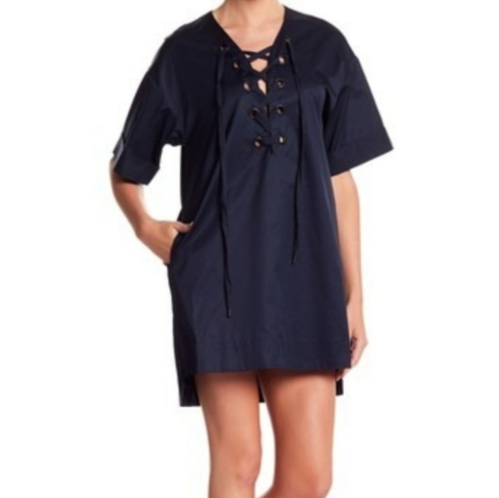 Kendall & Kylie Blue Lace-Up Swim Coverup